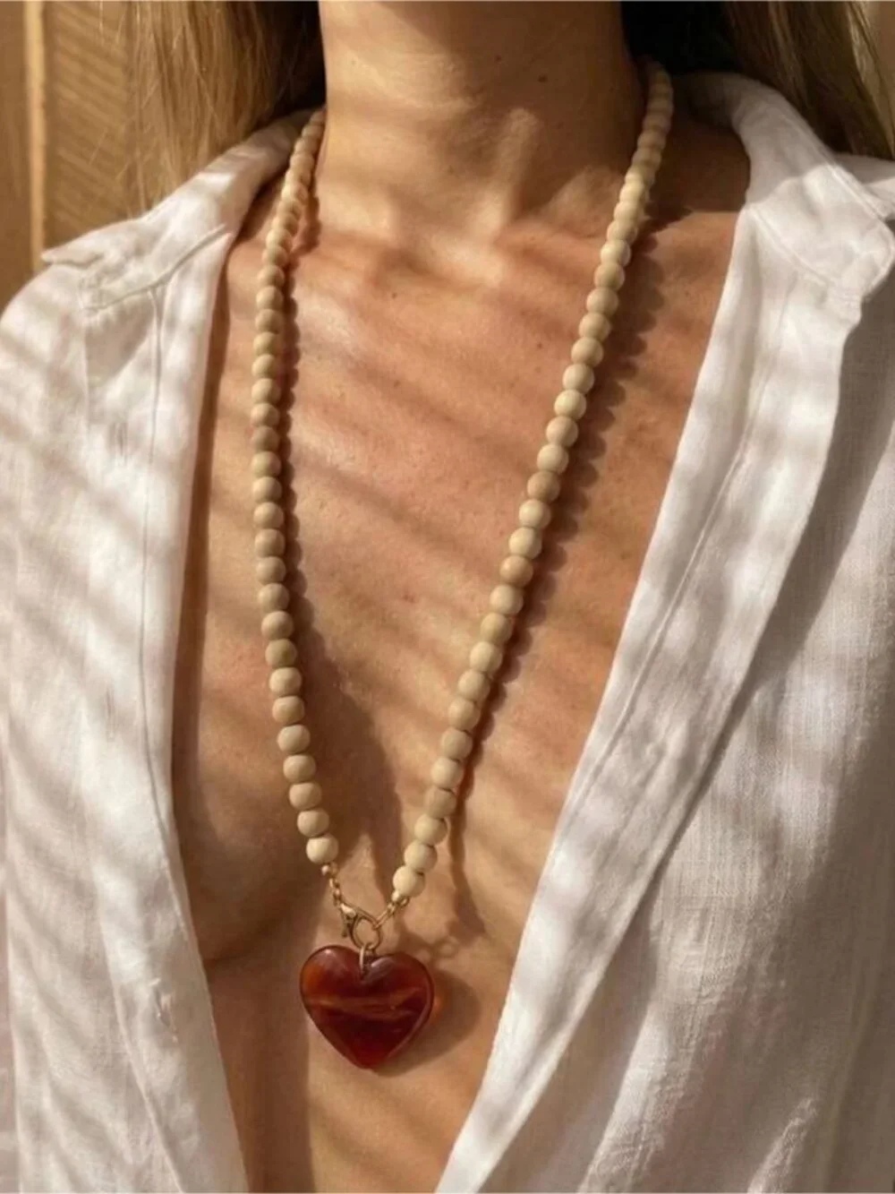 Boho heart necklace Q1128